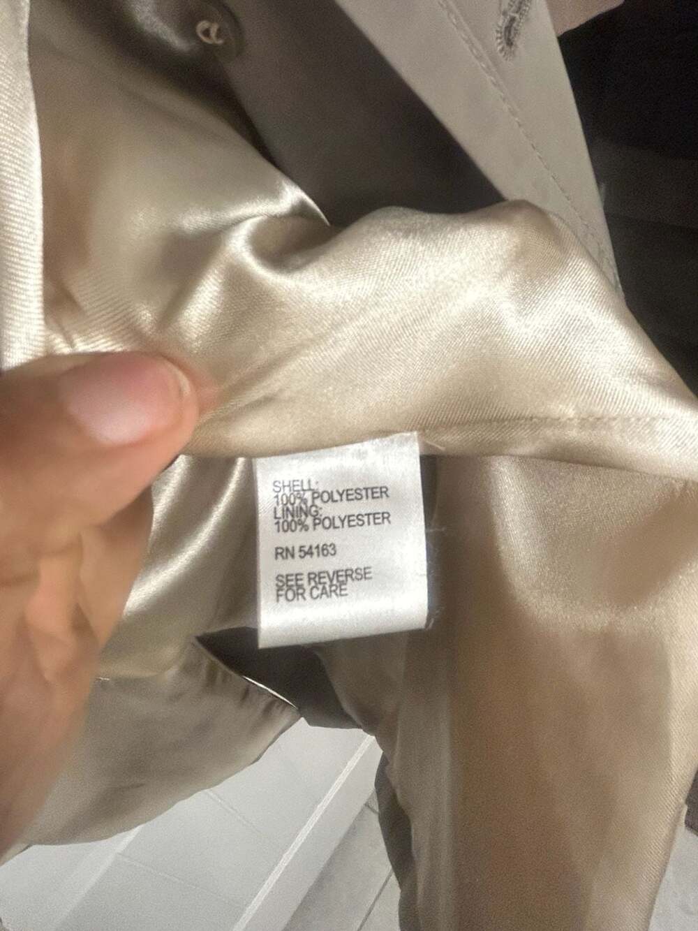 Calvin Klein Double Breasted Belted Trench Coat with Gold Buttons Size L - Picture 4 of 8